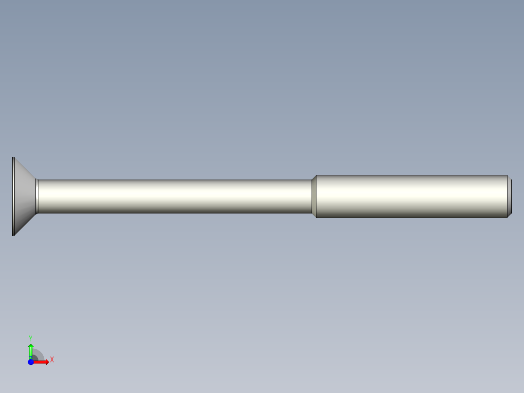 沉头螺钉-Screw_-M6-L70_28-11-6-45_-Cross_Countersunk.stp前视图