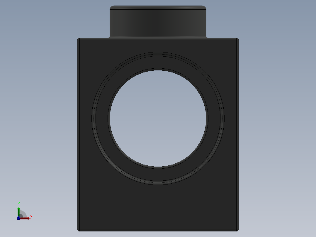 乐高机械组积木（横梁）-6541 Old Dark Grey Technic Brick 1 x 1 with Hole前视图