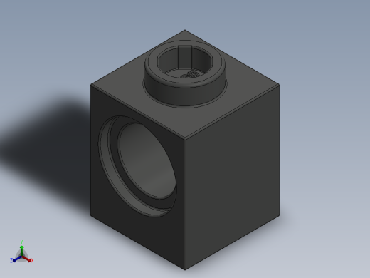 乐高机械组积木（横梁）-6541 Old Dark Grey Technic Brick 1 x 1 with Hole正等轴测缩略图