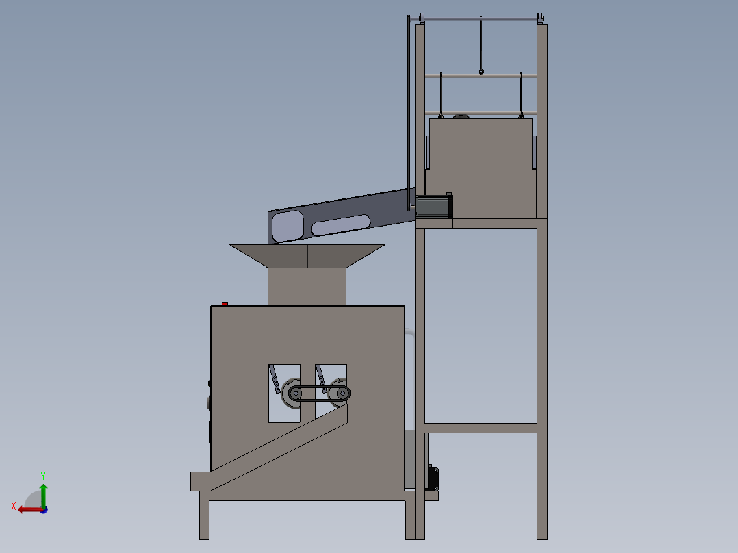 auto egg peeler自动鸡蛋去皮机3D数模图纸 Solidworks设计后视图