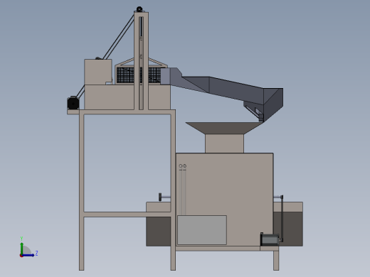 auto egg peeler自动鸡蛋去皮机3D数模图纸 Solidworks设计左视缩略图