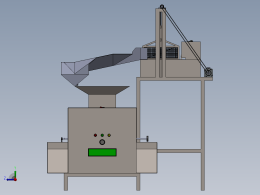 auto egg peeler自动鸡蛋去皮机3D数模图纸 Solidworks设计右视缩略图