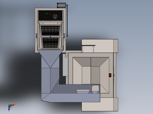auto egg peeler自动鸡蛋去皮机3D数模图纸 Solidworks设计俯视缩略图
