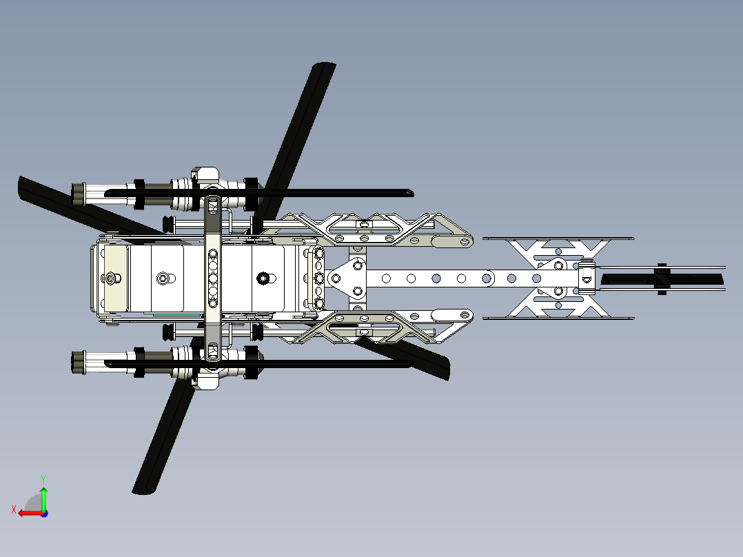 很酷的武装直升机玩具后视图
