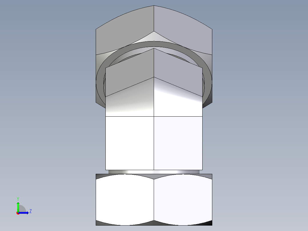 卡套式工业通用硬管接头EO_Swivel_nut_45_deg_elbow_EV42ZLCF左视图