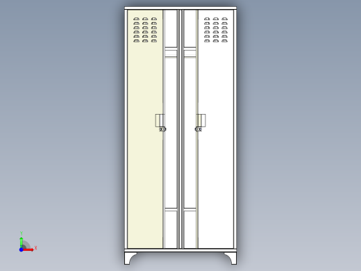 金属板衣柜前视缩略图