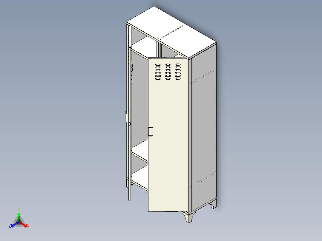 金属板衣柜正等轴测图