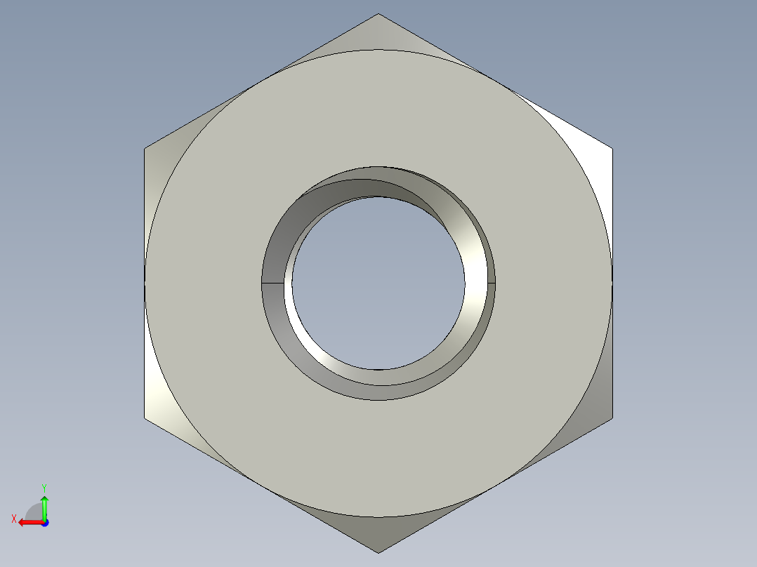 M2-M2 x 0.4mm Thread HEX NUT.STEP后视图