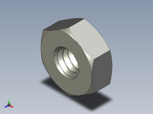 M2-M2 x 0.4mm Thread HEX NUT.STEP正等轴测缩略图