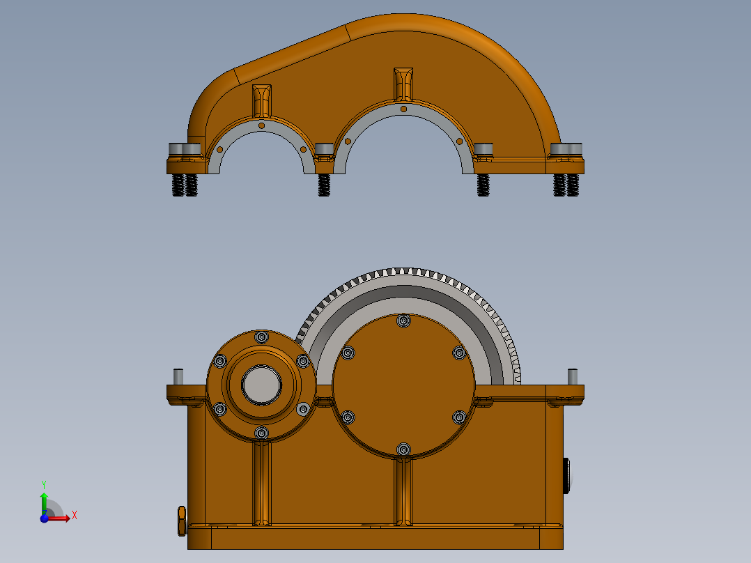 86二级斜齿圆柱齿轮减速器SW设计前视图