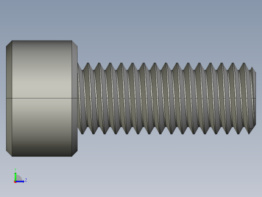 M8 x 1.25mm Thread 20mm LONG SOCKET HEAD CAP SCREW.STEP左视缩略图