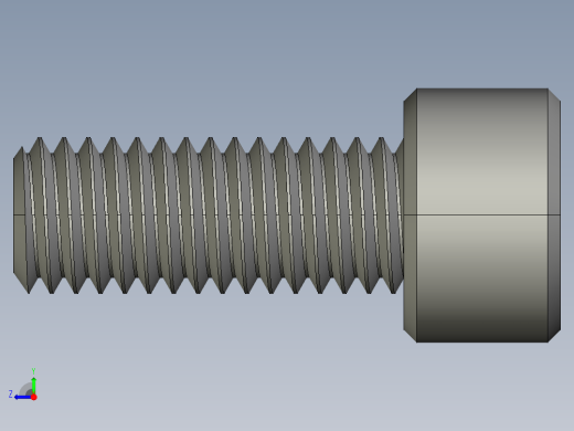 M8 x 1.25mm Thread 20mm LONG SOCKET HEAD CAP SCREW.STEP右视缩略图