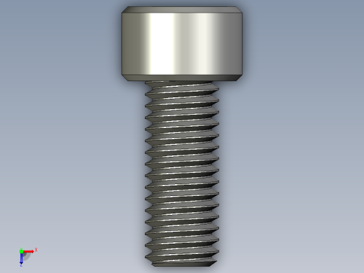 M8 x 1.25mm Thread 20mm LONG SOCKET HEAD CAP SCREW.STEP俯视缩略图