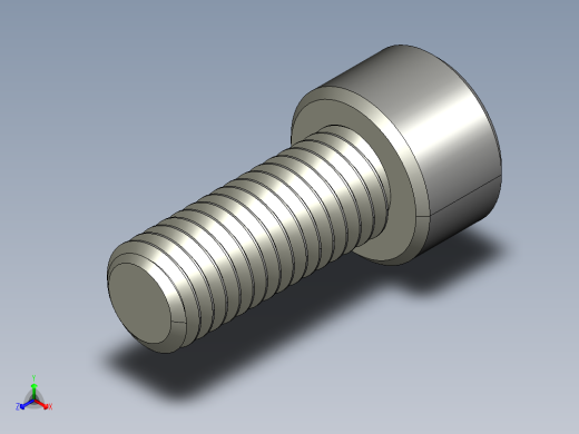 M8 x 1.25mm Thread 20mm LONG SOCKET HEAD CAP SCREW.STEP正等轴测缩略图