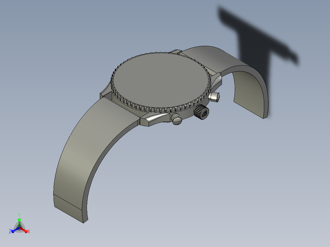 百年灵-导航计时器-手表正等轴测图