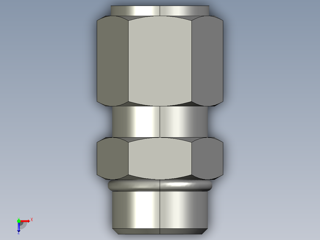卡套式工业通用硬管接头10_f5bu-s俯视图
