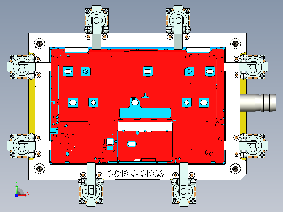 CS19-C-CNC3笔记本CNC工装夹具三维模型-180926前视图