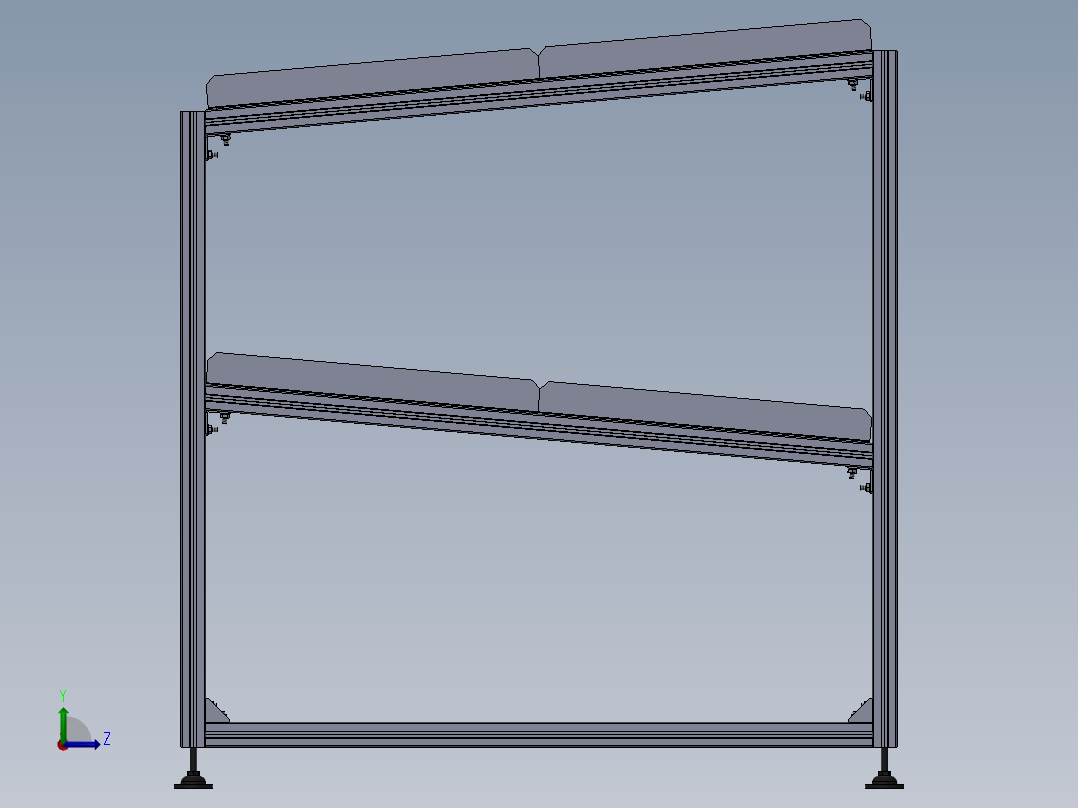 货架、AHC-3物料架左视图