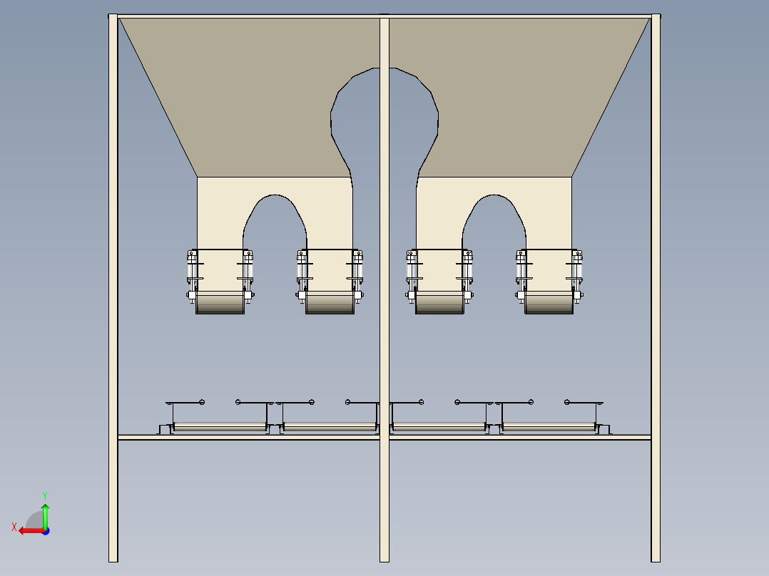 B2004174-4输出包装锥与自动翅膀门后视图