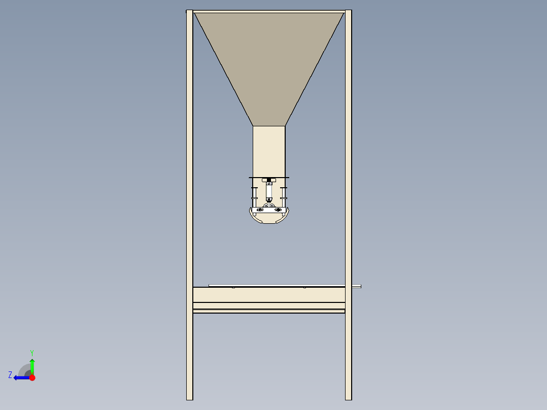 B2004174-4输出包装锥与自动翅膀门右视图