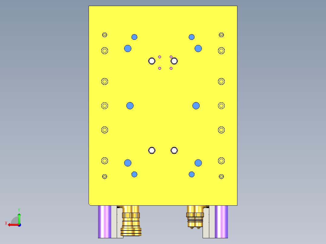 室外防水旋转插座底壳注塑模具设计后视图