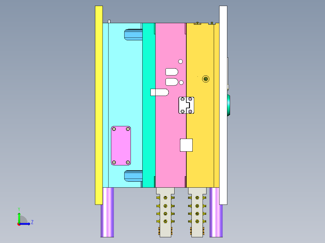 室外防水旋转插座底壳注塑模具设计左视图