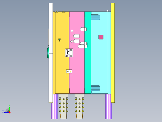 室外防水旋转插座底壳注塑模具设计右视缩略图