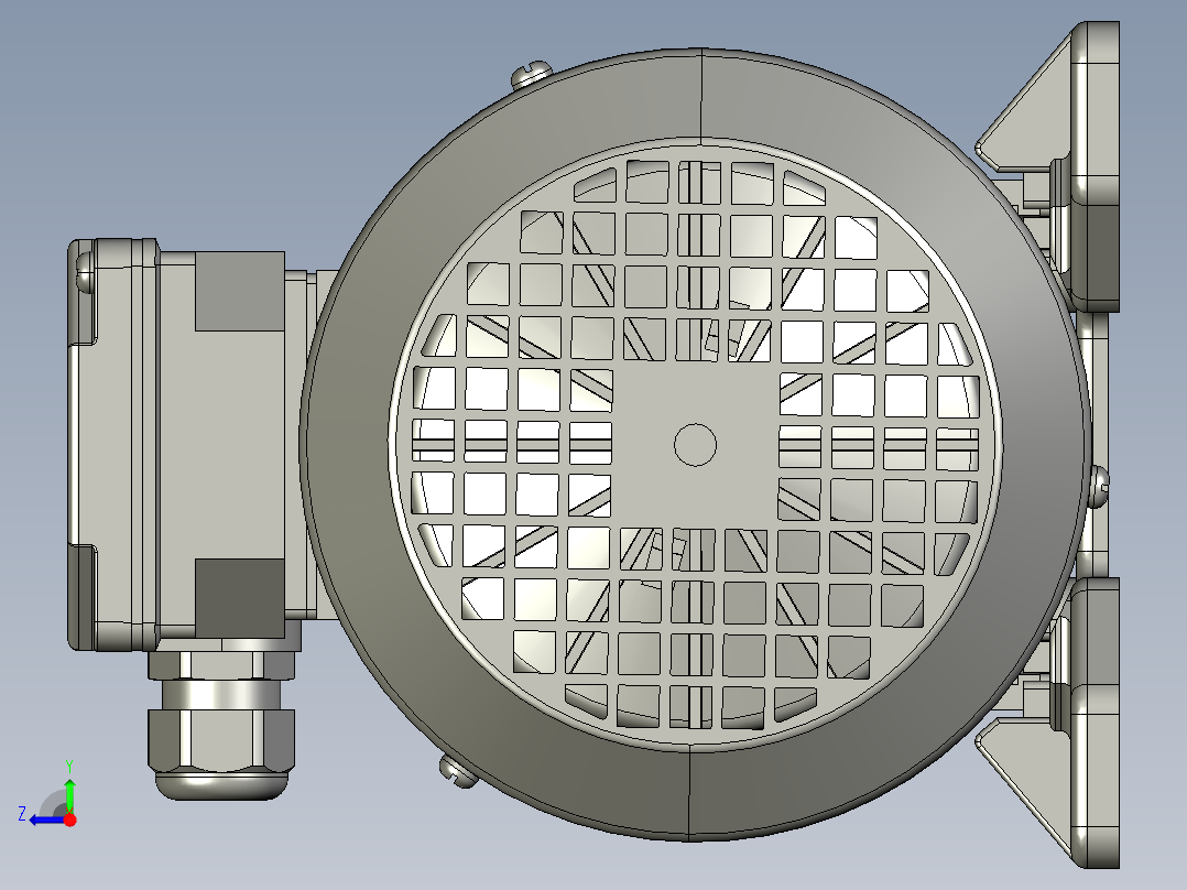 电动马达 4Polos 1.1kw 3000rpm 带腿右视图