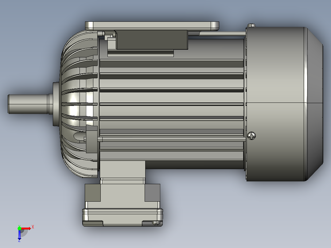 电动马达 4Polos 1.1kw 3000rpm 带腿俯视图