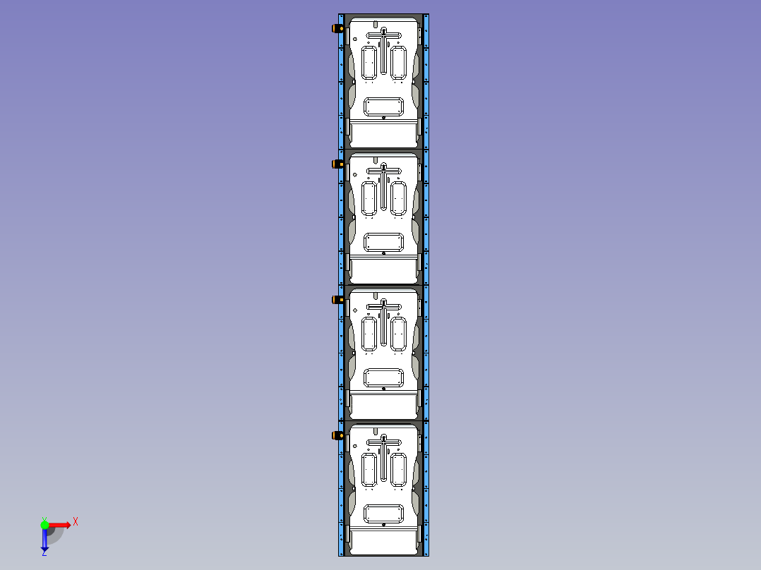 电池壳底部钣金固定平台设计俯视图