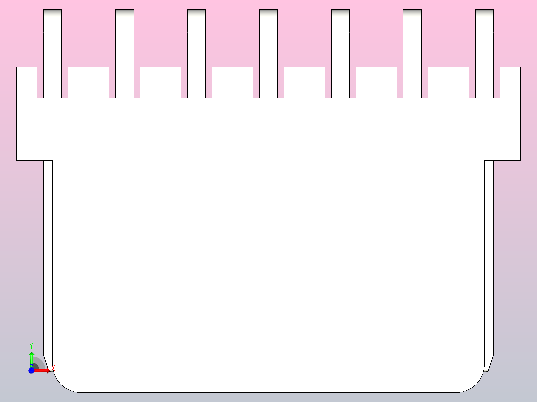 线对板公头 1x07Pitch 2.54mm 白色前视图