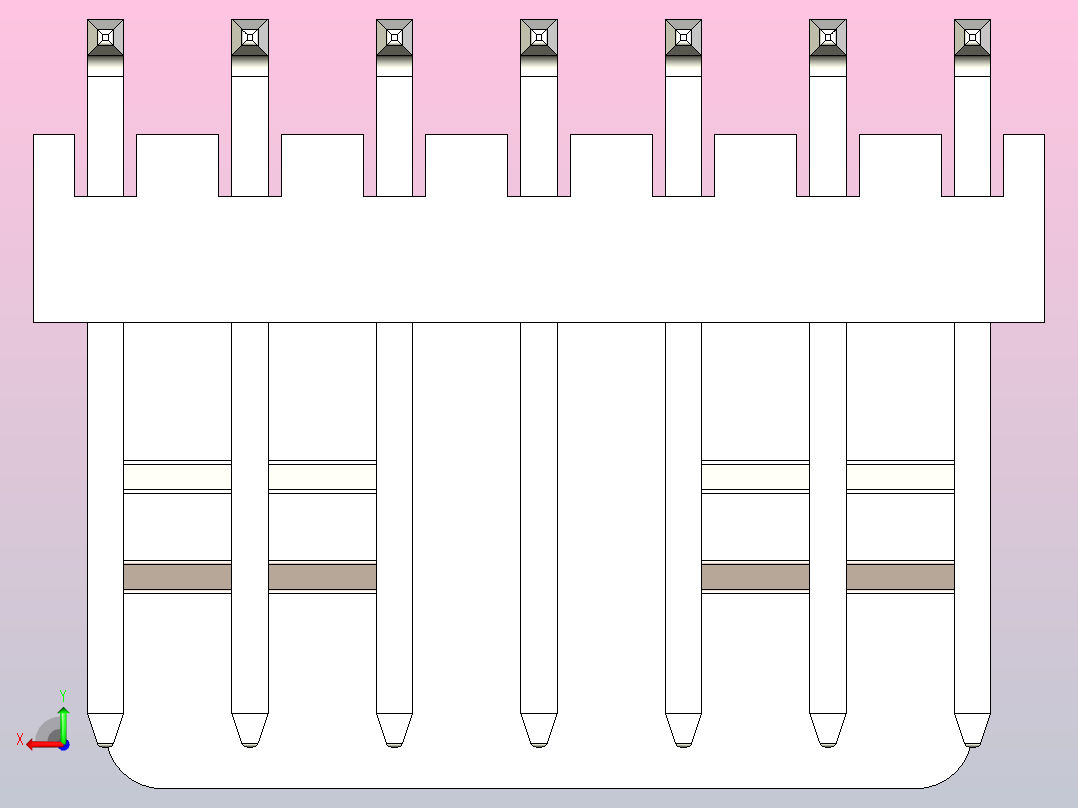 线对板公头 1x07Pitch 2.54mm 白色后视图