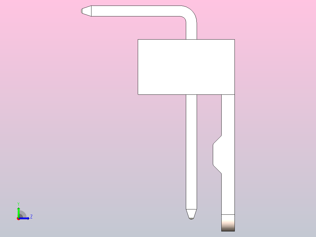 线对板公头 1x07Pitch 2.54mm 白色左视图