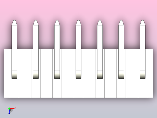 线对板公头 1x07Pitch 2.54mm 白色俯视缩略图