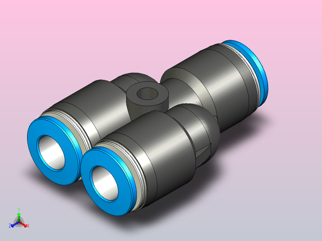 快插接头QSY-6正等轴测图