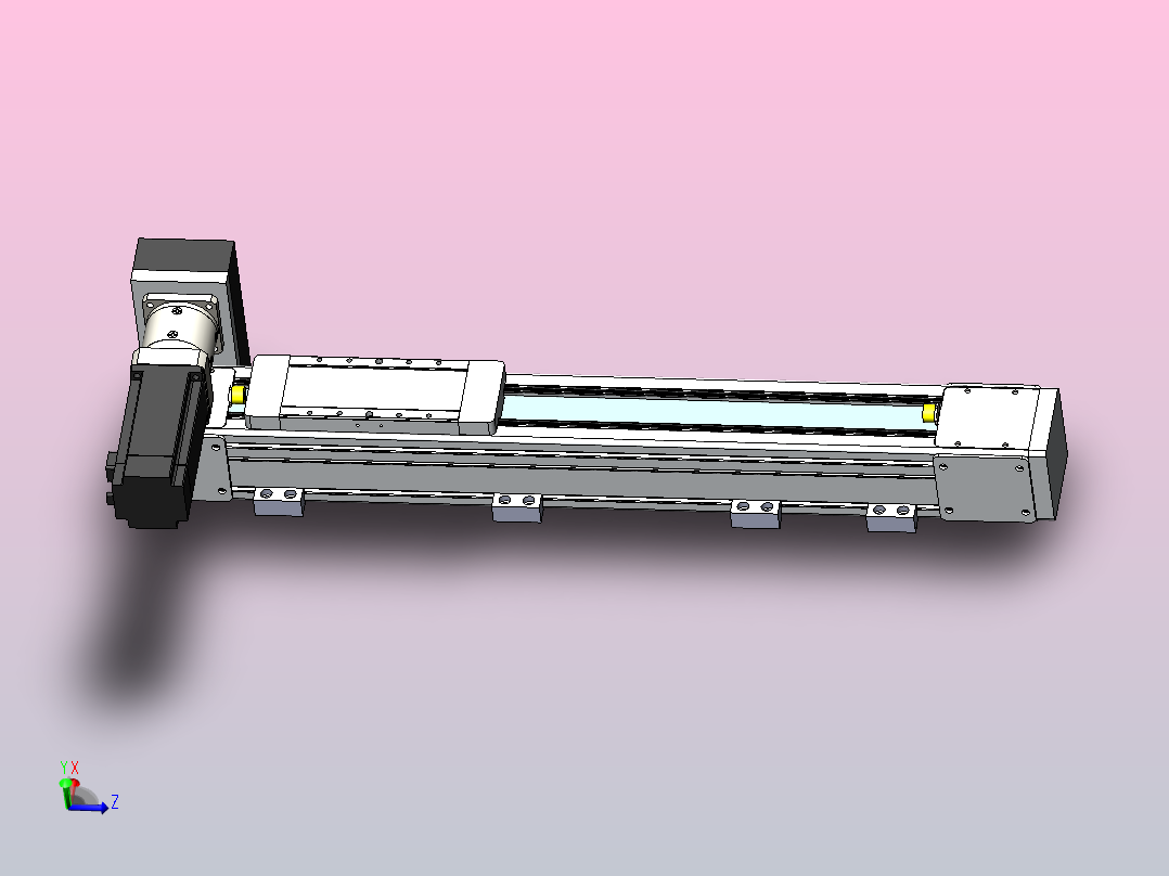 DMEB80-RUCR欧规同步带模组直线模组（电机右上折）[DMEB80-L20S350-DT400-C2U-RUCR]主视图