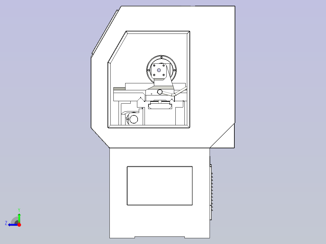 数控车床三维模型3D图纸右视图