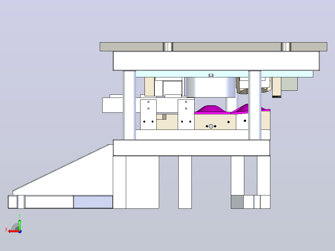 双工位成型模具two-position-forming-die-模型格式为 stp后视图