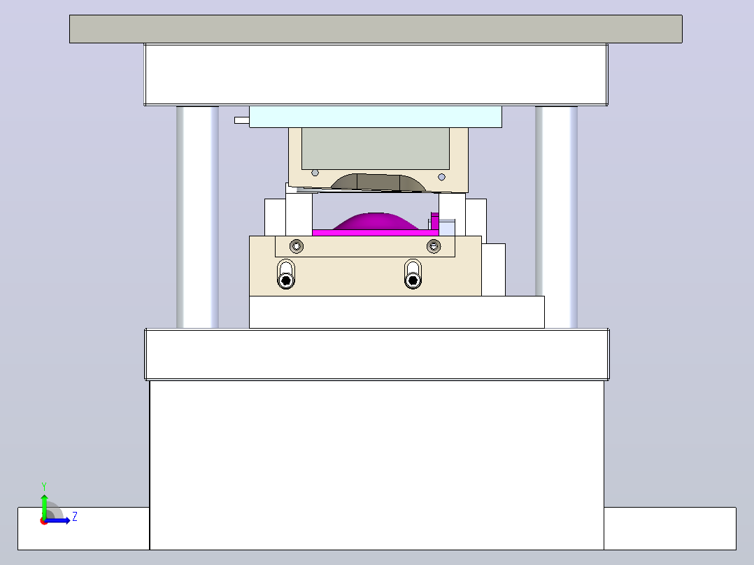 双工位成型模具two-position-forming-die-模型格式为 stp左视图