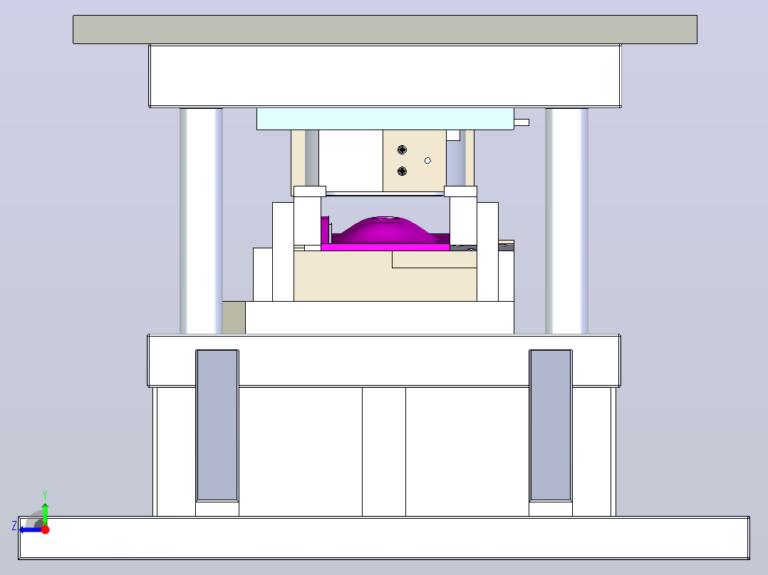 双工位成型模具two-position-forming-die-模型格式为 stp右视图