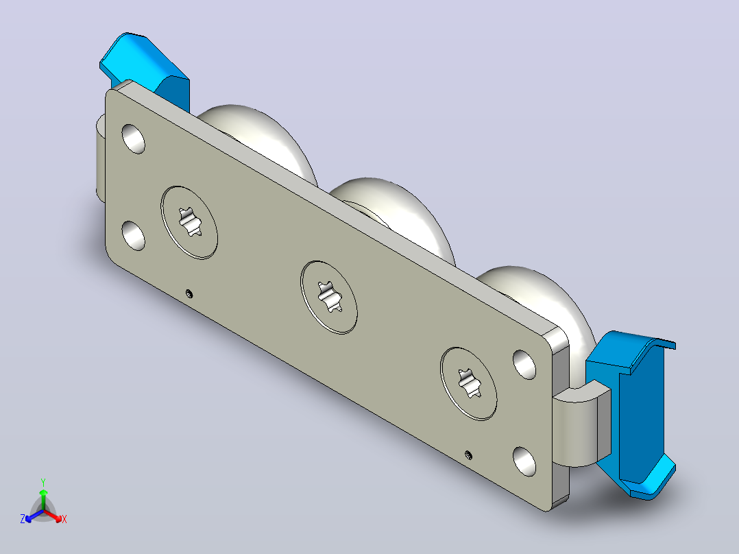 GN2494不锈钢凸缘滚轮轮座正等轴测图