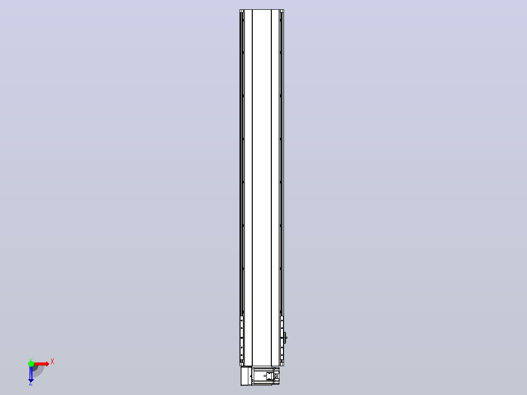 皮带直线轴半封闭可选导轨TPA-HNB-202D-140-L1300-LU-C-P75-N3俯视图
