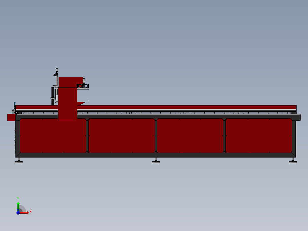 等离子切割机3D图纸 非标自动化设备3D图纸设计3D模型文件素材前视图