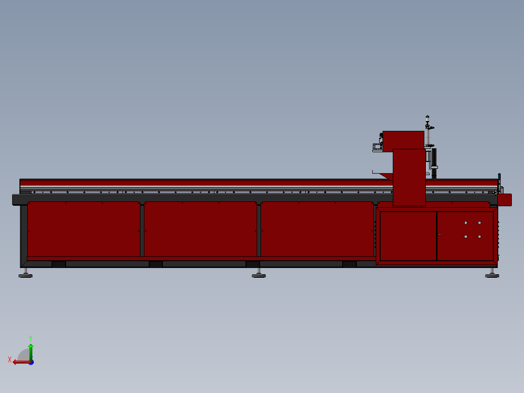 等离子切割机3D图纸 非标自动化设备3D图纸设计3D模型文件素材后视图