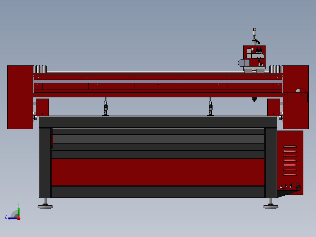 等离子切割机3D图纸 非标自动化设备3D图纸设计3D模型文件素材右视图