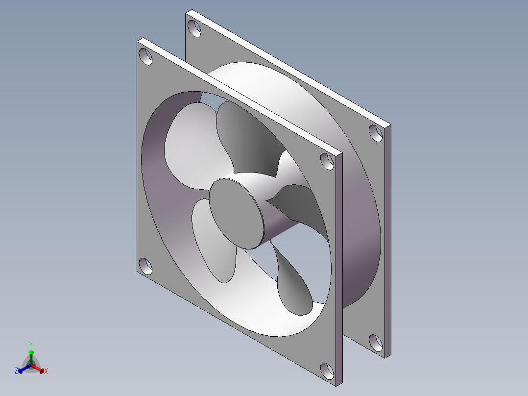 9090风扇正等轴测图