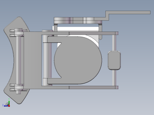 转向架制动器3d图纸 刹车制动夹钳SW设计图纸 刹车片制动器3d模型右视缩略图