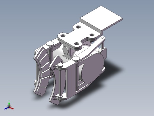 转向架制动器3d图纸 刹车制动夹钳SW设计图纸 刹车片制动器3d模型正等轴测缩略图