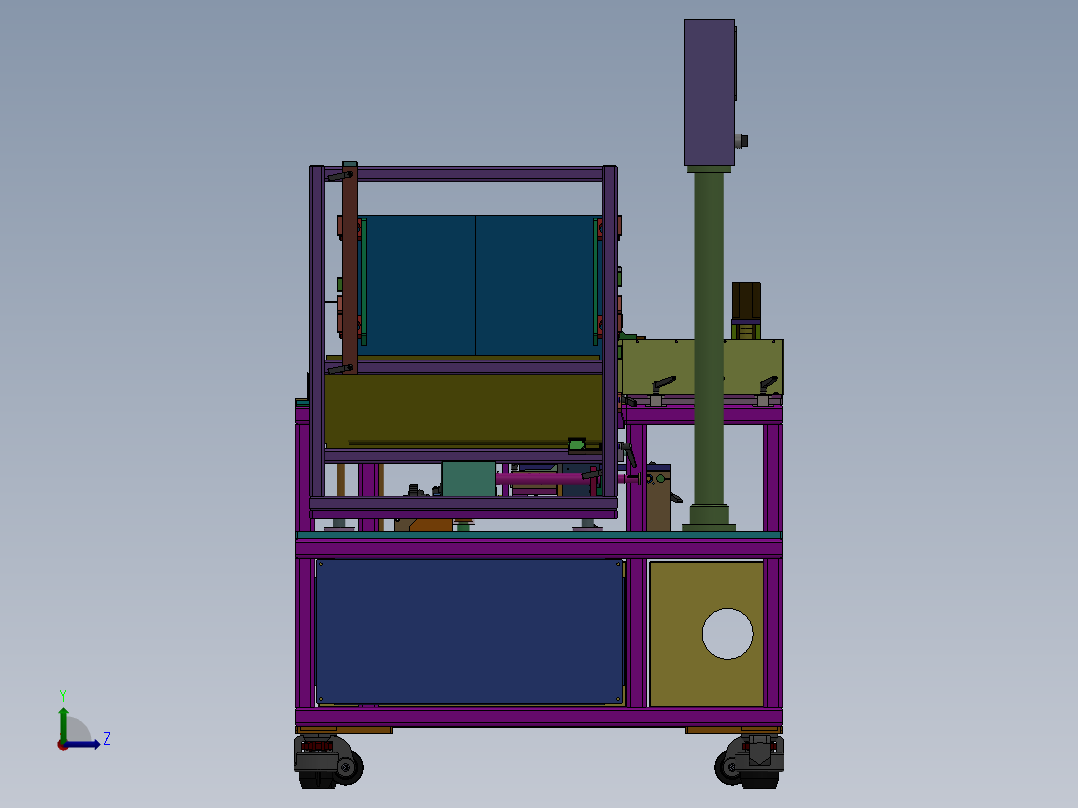 多种尺寸可调自动折纸盒左视图