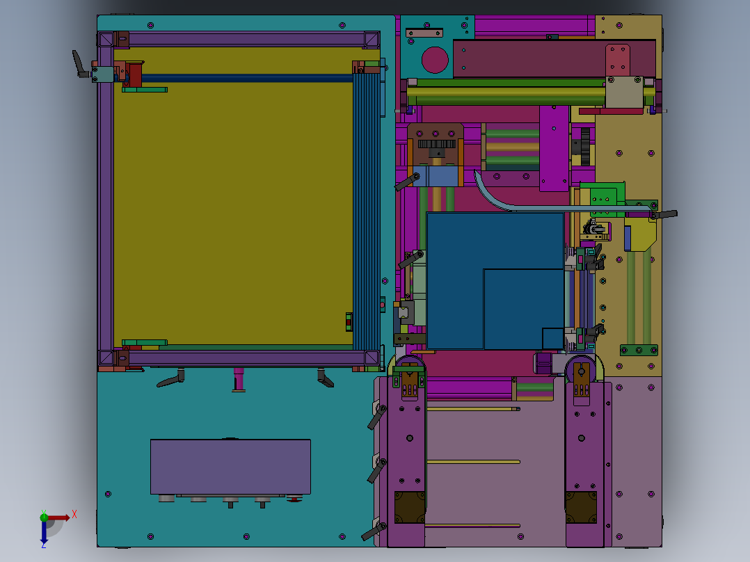 多种尺寸可调自动折纸盒俯视图